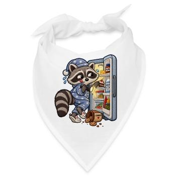 Waschbär auf nächtlicher Snacktour - Bandana - Weiß - Vorne