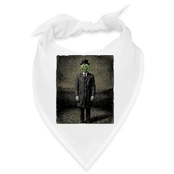 Magrittes Apfel mit Smiley Stencil - Bandana - Weiß - Vorne
