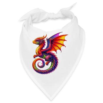 Drache - Bandana - Weiß - Vorne