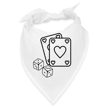 Spielkarten Würfel Glück minimalistisch - Bandana - Weiß - Vorne