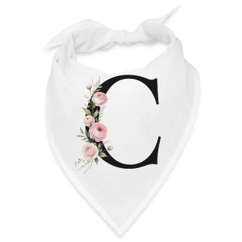 C Buchstabe Monogram Floral - Bandana - Weiß - Vorne