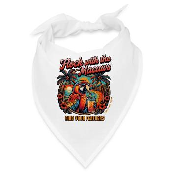 Papagei Hawaii Urlaub Ara Retro Sommer Cocktail - Bandana - Weiß - Vorne