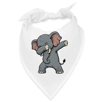 Dab-Elefant Cartoon - Bandana - Weiß - Vorne
