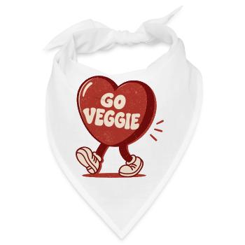 Go Veggie Retro Heart - Bandana - Weiß - Vorne