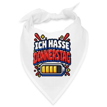 Ich hasse Donnerstag – Pixel Büro Spruch - Bandana - Weiß - Vorne