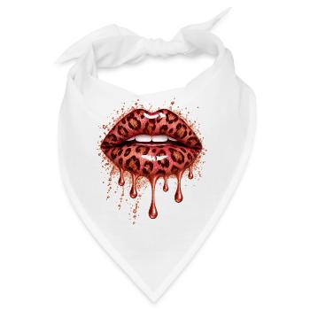 Leopard Lippen Tropfen-Edition - Bandana - Weiß - Vorne