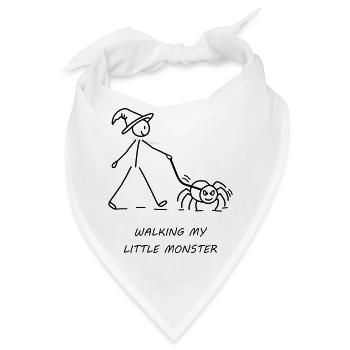 Walking My Little Monster - Bandana - Weiß - Vorne
