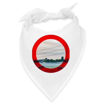 Rotkreis-Landschaft - Bandana - Weiß - Vorne