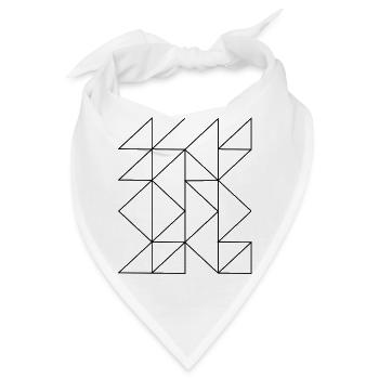 Geometrische Linienzusammensetzung - Bandana - Weiß - Vorne