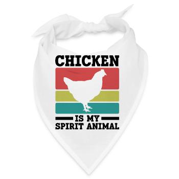 Huhn Seelentier Retro - Bandana - Weiß - Vorne