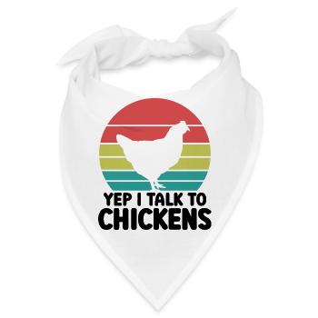 Huhn Spruch Humor Retro - Bandana - Weiß - Vorne