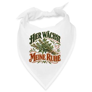 Hier wächst meine Ruhe Gärtner Pflanzen Geschenk - Bandana - Weiß - Vorne