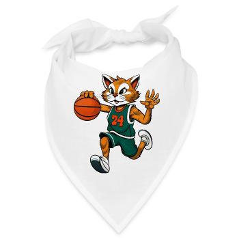 Katzen Basketball - Bandana - Weiß - Vorne