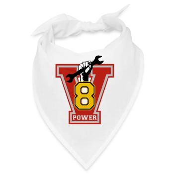 v8 power - Bandana - Weiß - Vorne