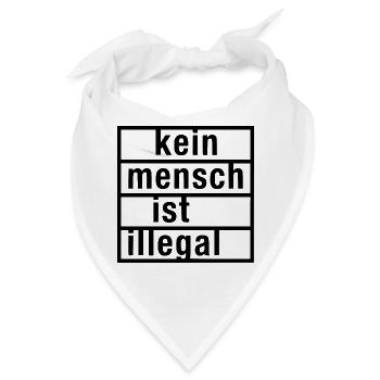 Kein mensch ist illegal - Bandana - Weiß - Vorne