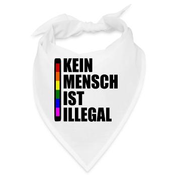 Kein mensch ist illegal - Bandana - Weiß - Vorne