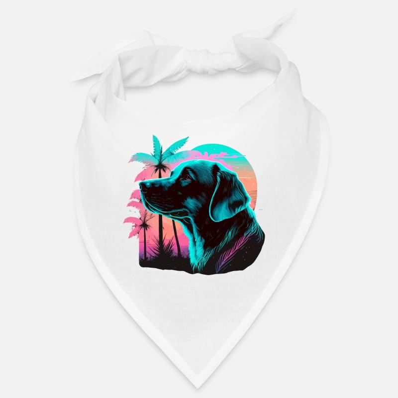 Labrador Retriever à Beach Coconut Tree Bandana