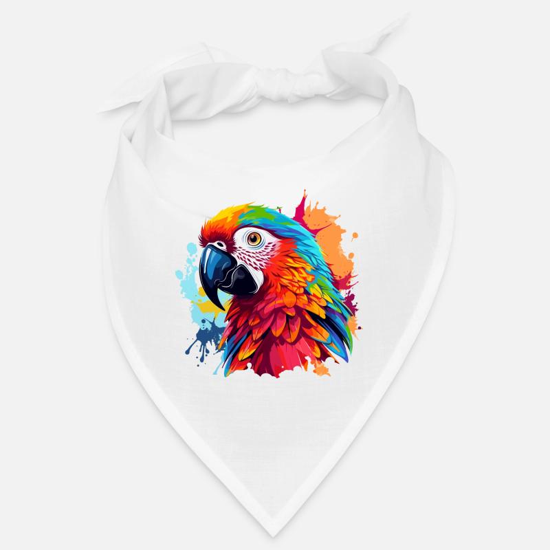 Perroquets colorés éclaboussures de couleur Bandana