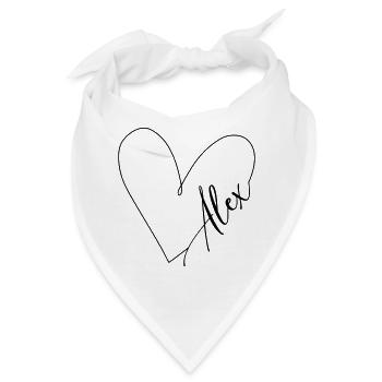 Alex Name Herzlinie - Bandana - Weiß - Vorne