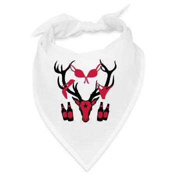 62 Macho Hirsch on Tour Geweih Beute Bier Boys - Bandana - Weiß - Vorne