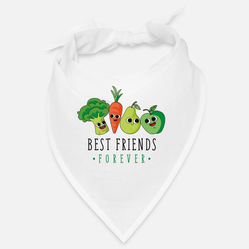 Beste Freunde Spruch Gemüse Obst - Bandana - Weiß