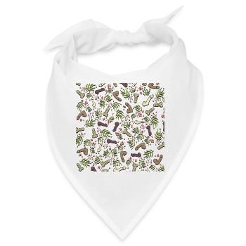 Penis Muster Blumen Versaute Geschenkidee Geschenk - Bandana - Weiß - Vorne