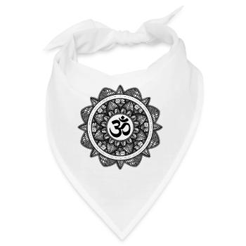 Om Symbol Mandala mit Gayatri Mantra - Bandana - Weiß - Vorne