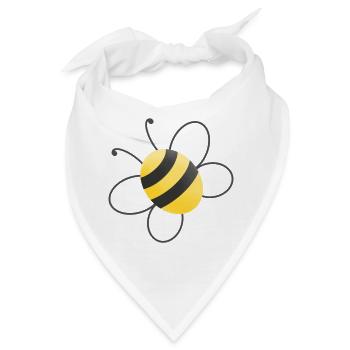 Biene - Bandana - Weiß - Vorne