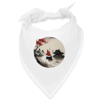 Asiatische Landschaft - Bandana - Weiß - Vorne