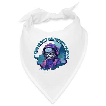 Selbstbewusste bengalische Astronautenkatze - Bandana - Weiß - Vorne
