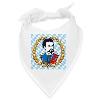 Koenig Ludwig / Rautenmuster für Buttons Anstecker - Bandana - Weiß - Vorne