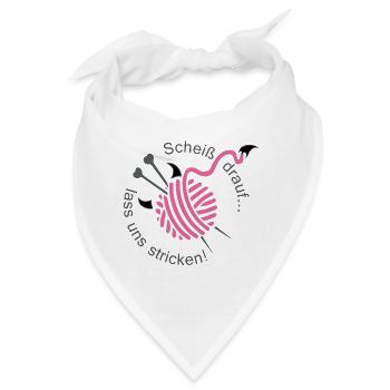Stricken Hobby Handarbeit Stricknadel Geschenk - Bandana - Weiß - Vorne
