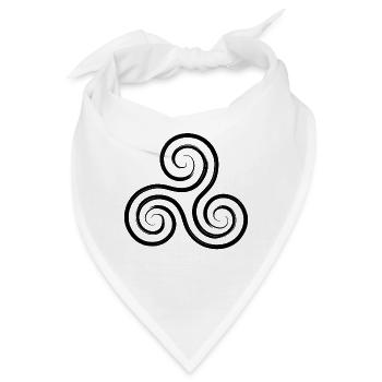 Triskele schwarz keltisch - Bandana - Weiß - Vorne