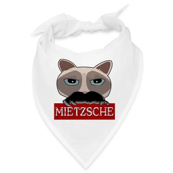 Mietzsche Nietzsche Philosophie Katze Perser - Bandana - Weiß - Vorne