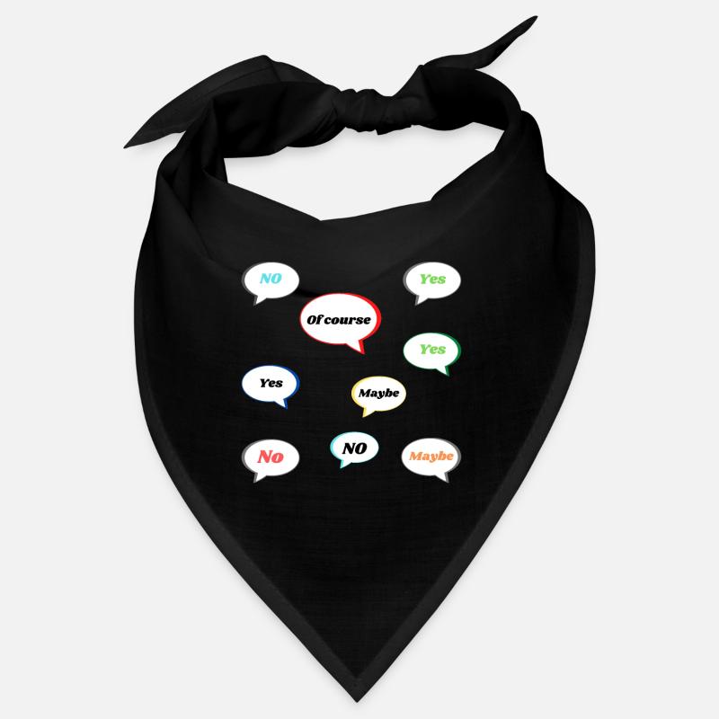 Non Oui peut-être bien sûr Déclaration Réponses colorées Bandana