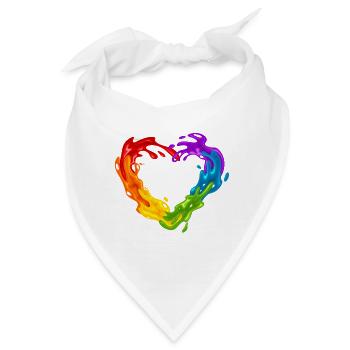 Regenbogenfarben - Bandana - Weiß - Vorne