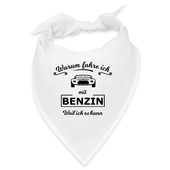 Das Benzin Auto - Bandana - Weiß - Vorne