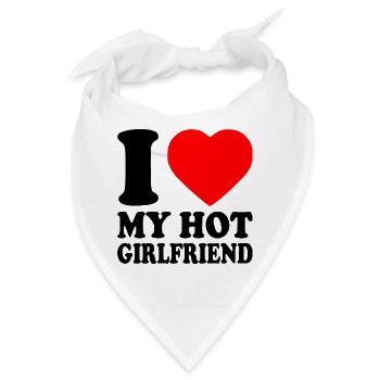 I love my girlfriend - Bandana - Weiß - Vorne