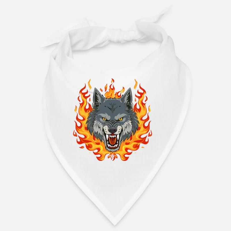 02 Wolf Fire Flames Bandana
