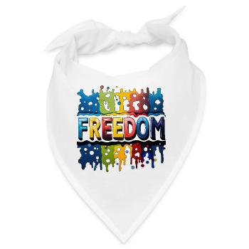 Freiheit, Frei - Bandana - Weiß - Vorne