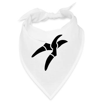Schere - Bandana - Weiß - Vorne