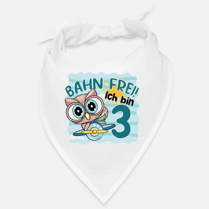 3.GEBURTSTAG KINDER EULE KINDERGEBURTSTAG - Bandana - Weiß