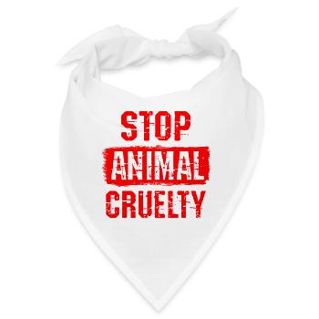 Stopp Tiermisshandlung - Bandana - Weiß - Vorne