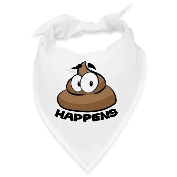 SHIT HAPPENS POOP - Bandana - Weiß - Vorne