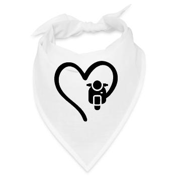 Motorroller Herz Scooter - Bandana - Weiß - Vorne