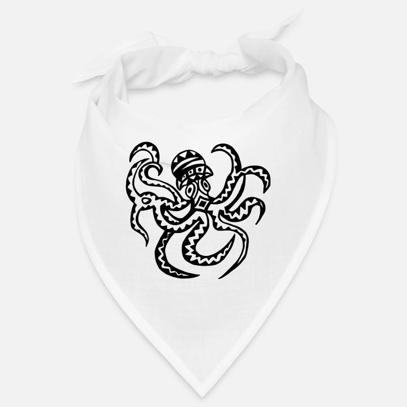 Octopus squid octopus monochrome - Bandana - white