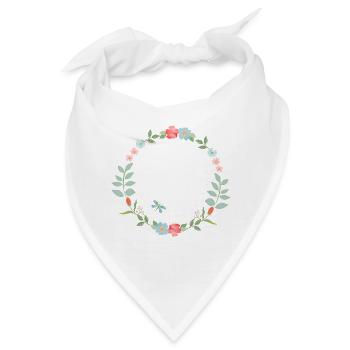 Blumenkranz Personalisierbar - Bandana - Weiß - Vorne