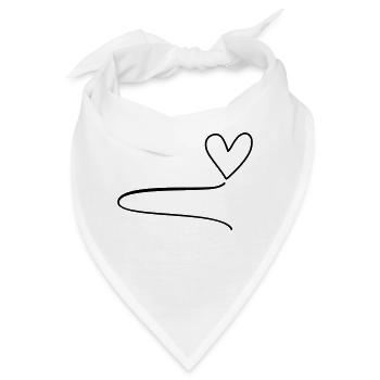 Herz Schwung Linie - Bandana - Weiß - Vorne