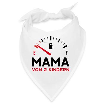 MAMA 2 KINDER MUTTER ZWEI KINDER MUTTERTAG - Bandana - Weiß - Vorne