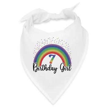 Süßer Regenbogen 7 Geburtstagskind, 8 Jahre alt B-Day - Bandana - Weiß - Vorne